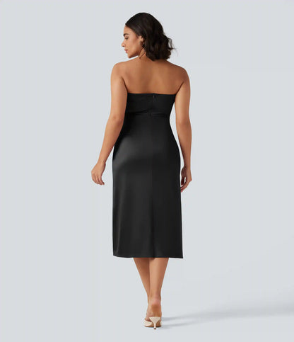 Tube 2-in-1 Bodycon Satin Midi Party Dress