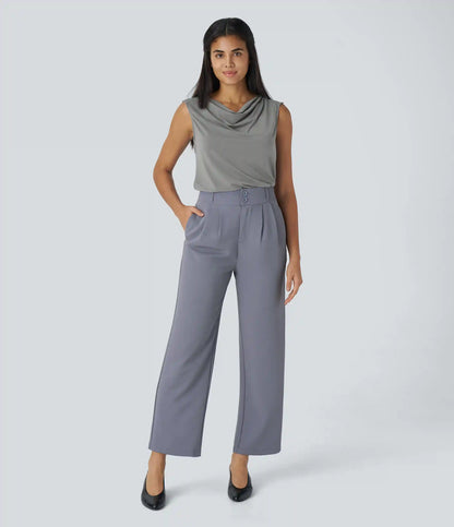 Cowl Neck Sleeveless Work Blouse