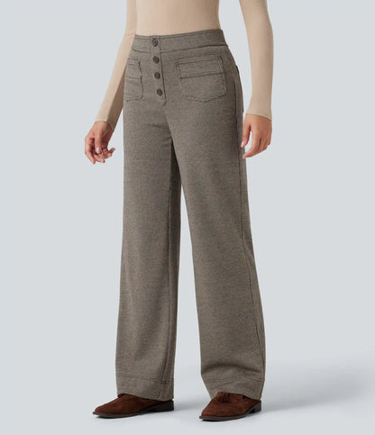 Halara Flex™ High Waisted Houndstooth Straight Leg Work Pants with Pockets