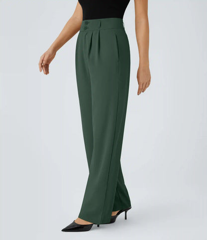 Halara Flex™ High Waisted Zipper Pocket Shirred Straight Leg Work Pants
