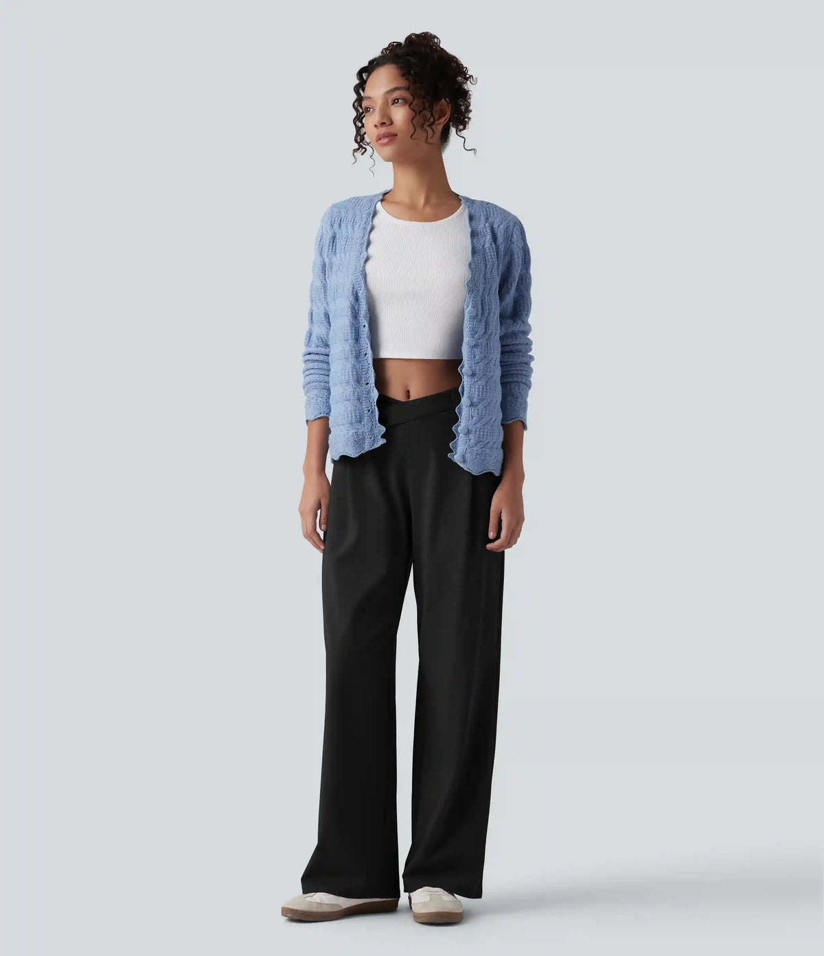 Halara Flex™ DayStretch Asymmetric Mid Rise Work Baggy Pants with Pockets
