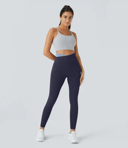 SoftlyZero™ Crossover Color Block Leggings