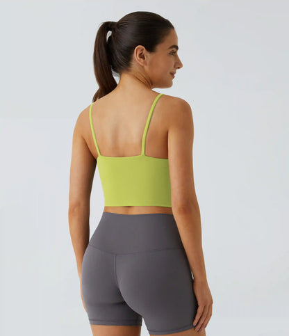 Basic Padded Workout Cropped Low Support Tank Top A-D Cups
