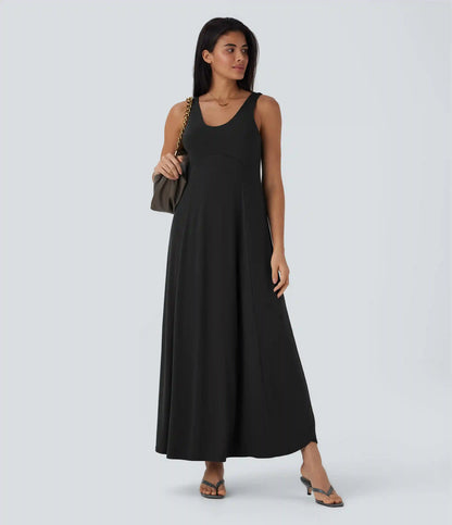 U Neck Flowy Maxi Casual Tank Dress