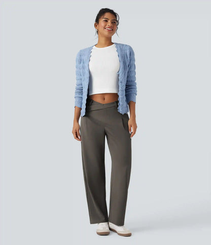 Halara Flex™ DayStretch Asymmetric Mid Rise Barrel Leg Work Pants with Pockets