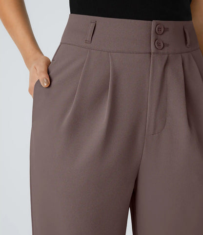 Halara Flex™ High Waisted Zipper Pocket Shirred Straight Leg Work Pants