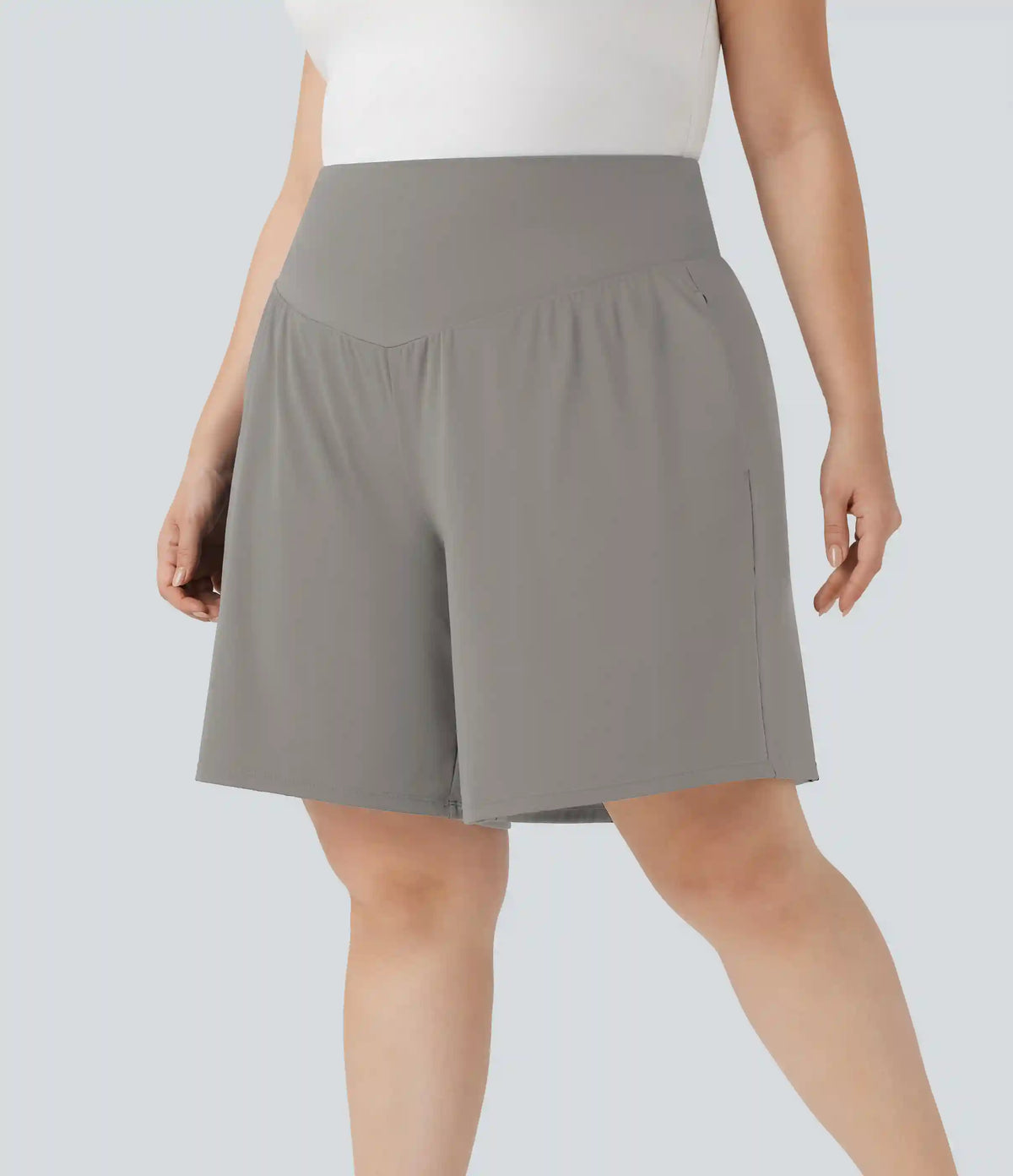 Plus Size SoftlyZero™ Airy High Waisted InstantCool Yoga Bermuda Shorts with Pockets