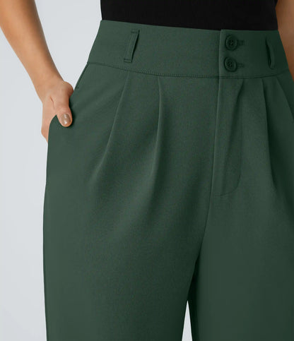 Halara Flex™ High Waisted Zipper Pocket Shirred Straight Leg Work Pants