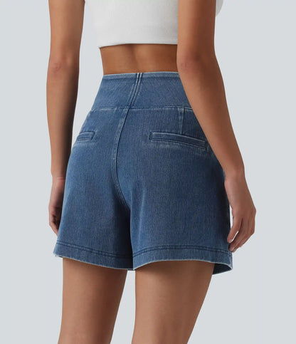 Halara Flex™ High Waisted Denim Casual Baggy Shorts 4'' with Pockets