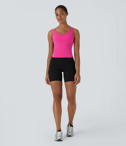 SoftlyZero™ Plush Padded V Neck Plain Tank Top