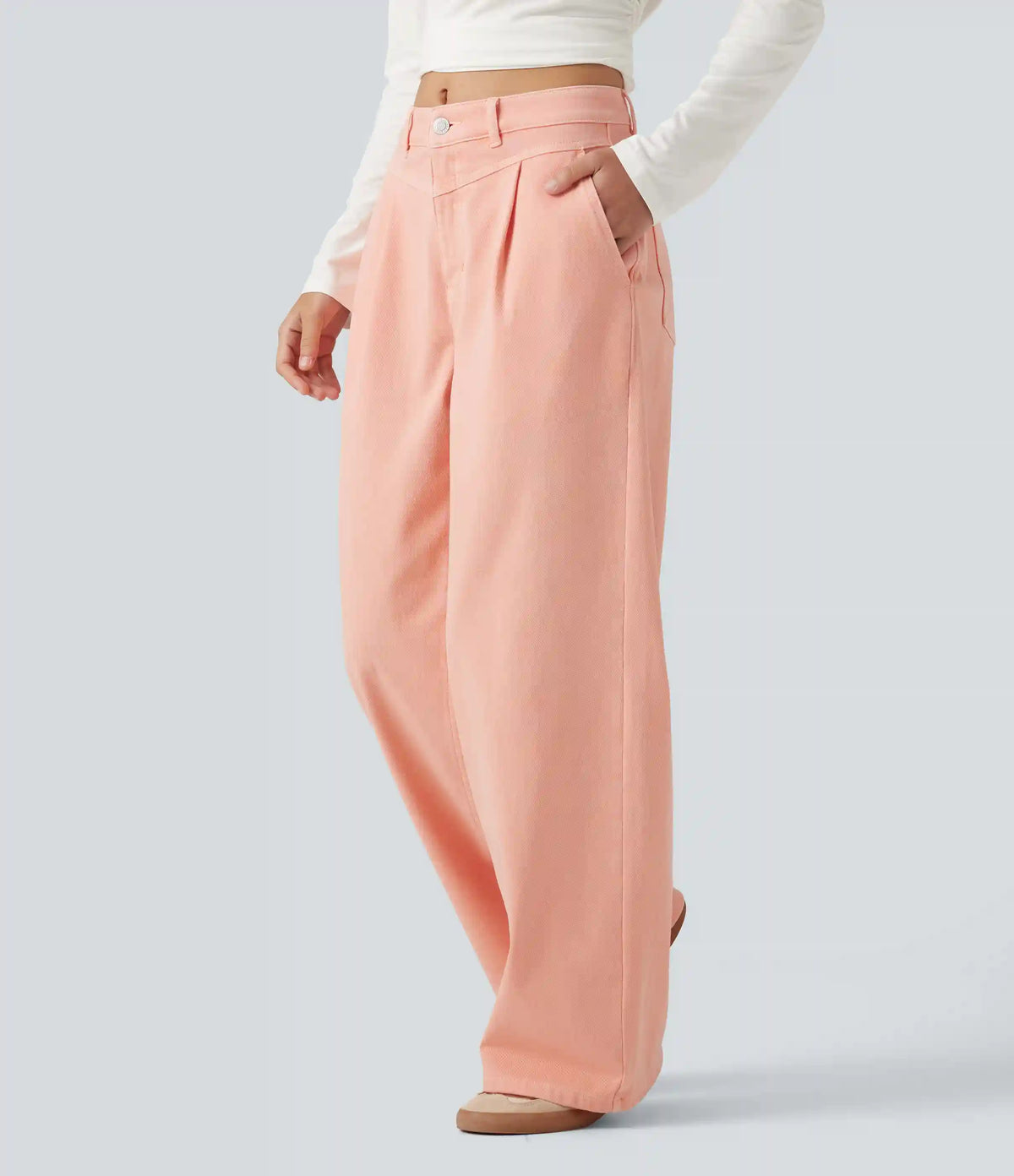 Halara Flex™ Mid Rise Wide Leg Colorful Casual Jeans with Pockets