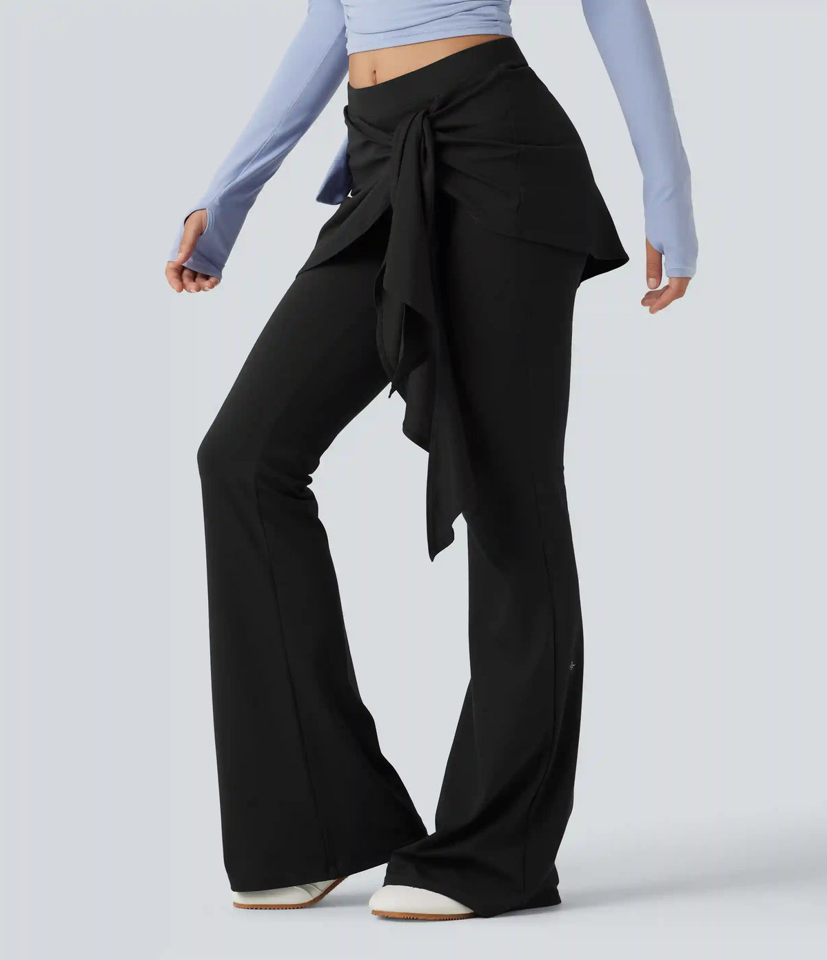 SoftlyZero™ Mid Rise Tie Front Flare Dance Leggings-UPF50+