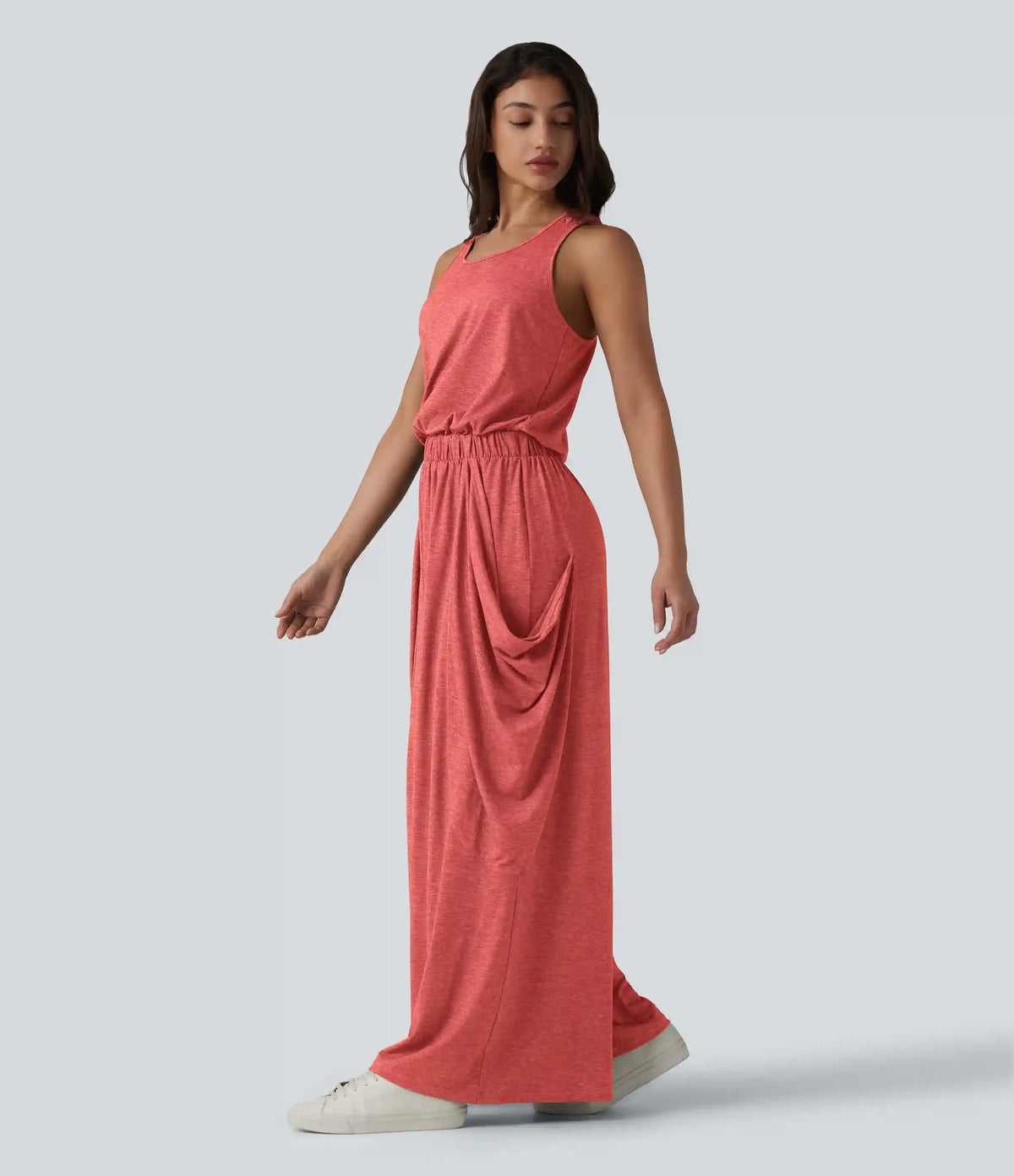 Sleeveless Cut Out Wide Leg Casual Jumpsuit with Pockets-Easy Peezy Edition