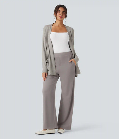 Halara Flex™ High-waisted Micro Waffle Work Baggy Pants with Pockets