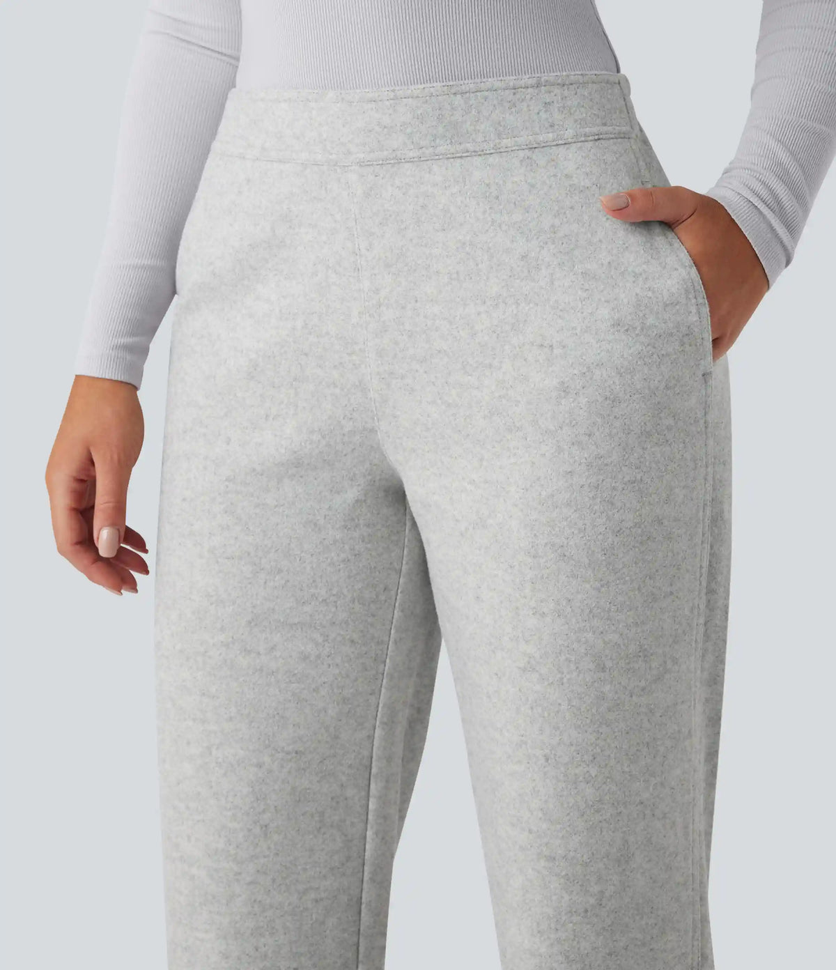 Mid Rise Straight Leg Work Pants with Pockets