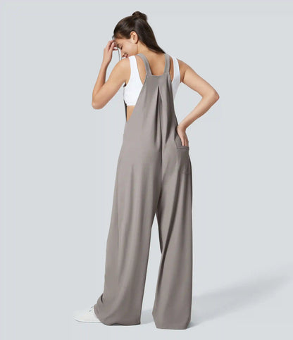 Pockets Waffle Casual Overalls