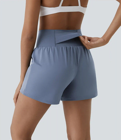 SoftlyZero™ Airy Super High Waisted 2-in-1 InstantCool Yoga Shorts 5'' with Pockets-Longer Length