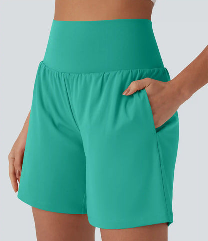SoftlyZero™ Airy Super High Waisted 2-in-1 InstantCool Yoga Shorts 7" with Pockets