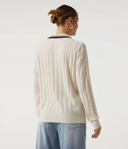 Long Sleeve Color Block Work Sweater