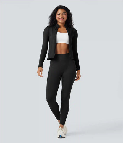 OneForm Seamless Flow Stand Collar Long Sleeve Thumb Hole Yoga Jacket