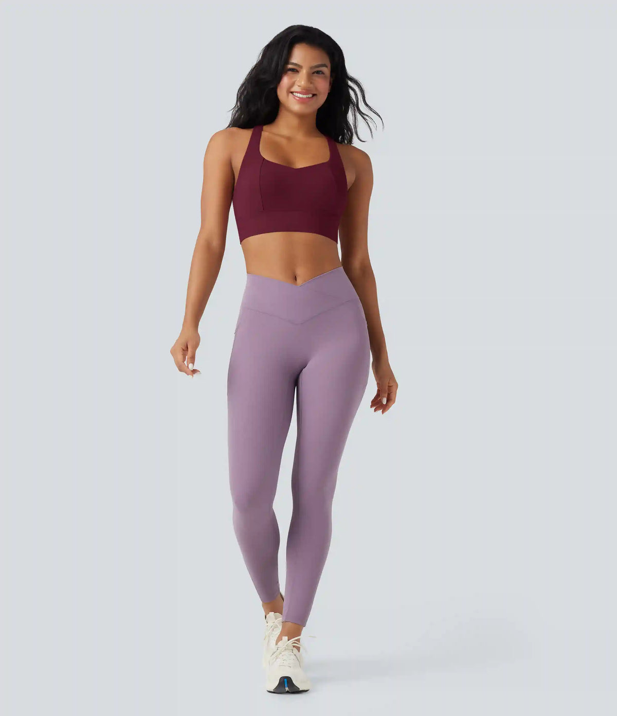Light Support Racerback Crisscross Yoga Sports Bra