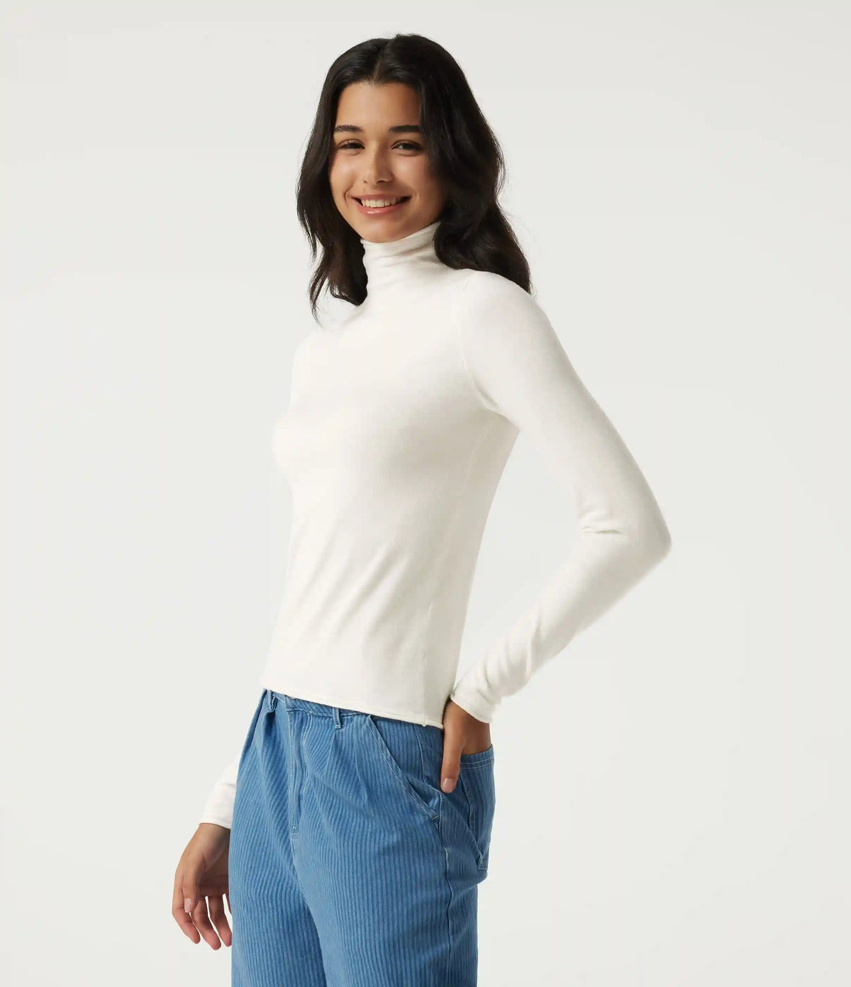 High Neck Long Sleeve Work Sweater