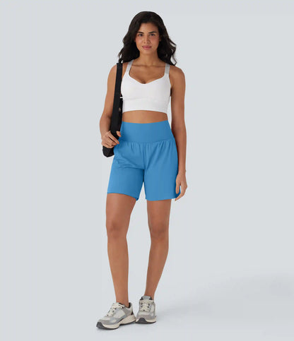 SoftlyZero™ Airy Super High Waisted 2-in-1 InstantCool Yoga Shorts 7" with Pockets