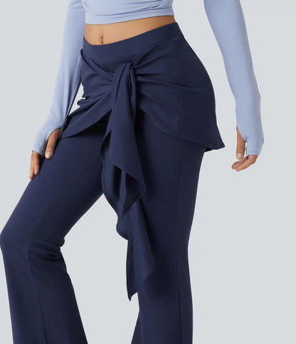 SoftlyZero™ Mid Rise Tie Front Flare Dance Leggings-UPF50+