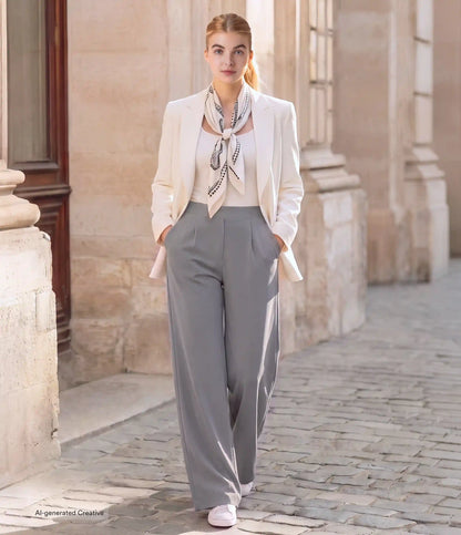 Halara Flex™ High Waisted Body Sculpt Waist-Slimming Pocket Wide Leg Micro Waffle Work Pants