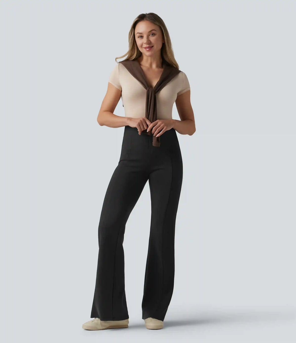 SpacerTek™ High Waisted Tummy Control Flare Casual Pants