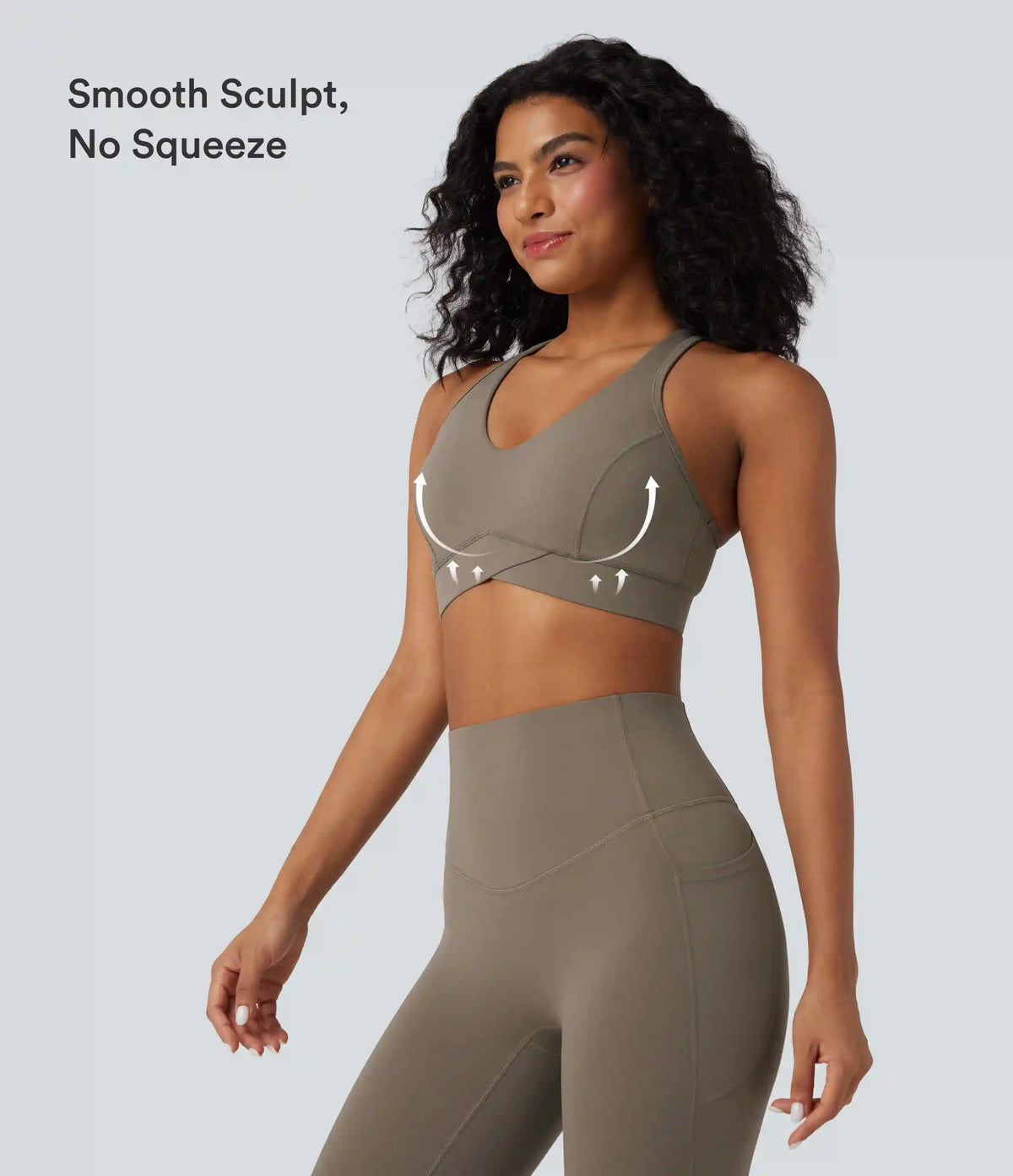 Halara UltraSculpt™ Light Support V Neck Racerback Workout Sports Bra
