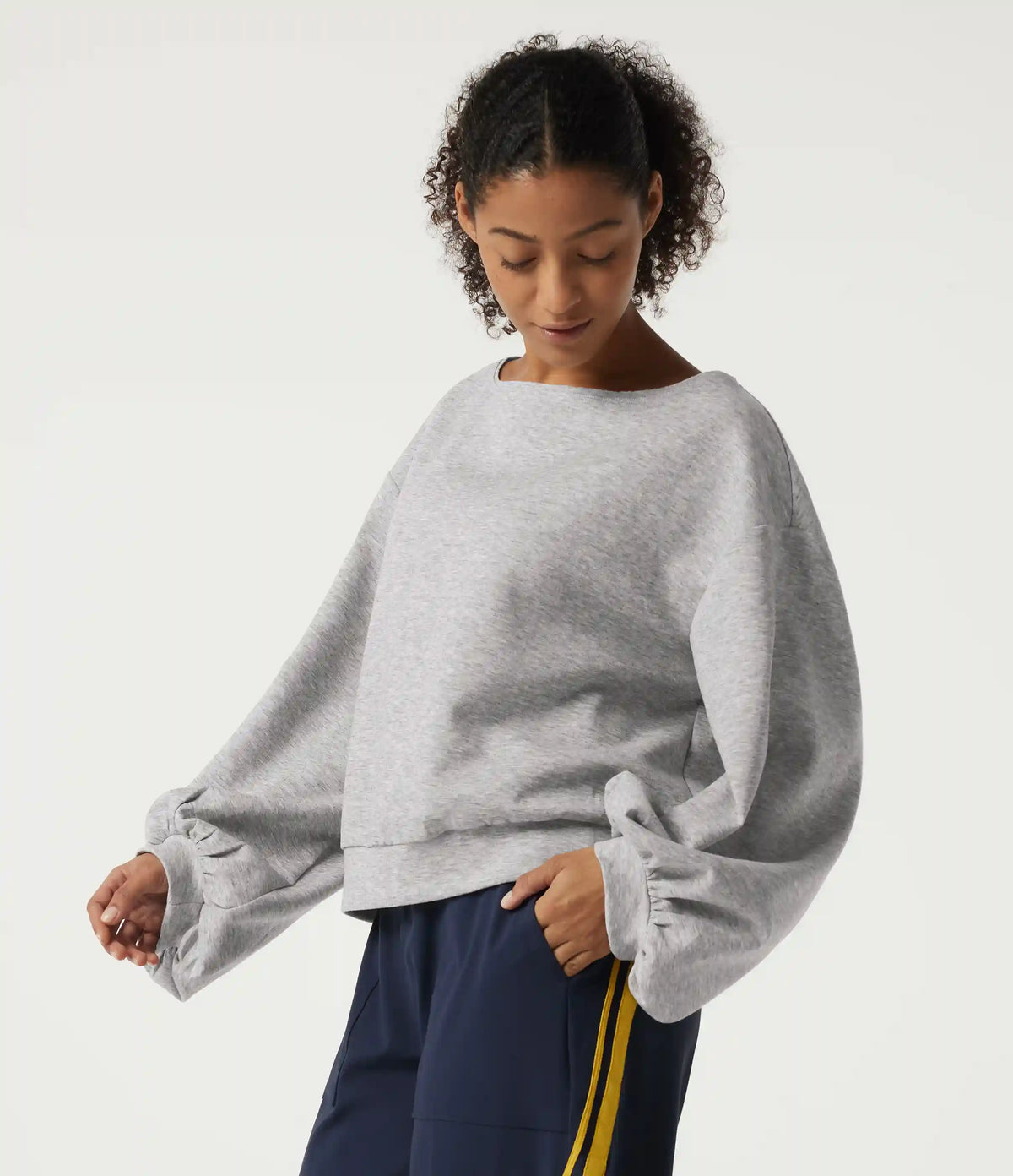 Boat Neck Long Sleeve Pullover Casual Sweatshirt