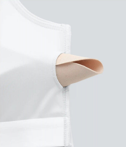 SoftlyZero™ Airy Square Neck Cropped InstantCool Running Tank Top-Longer Length