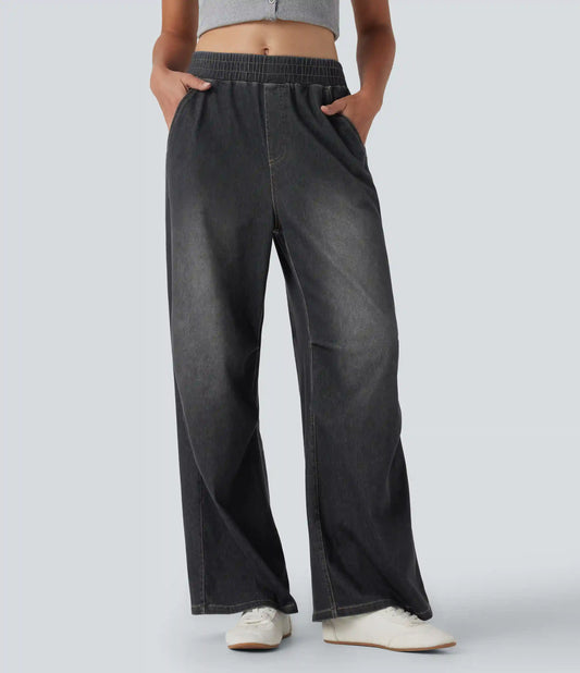 Halara Flex™ Mid Rise Casual Baggy Sweatpants Jeans with Pockets