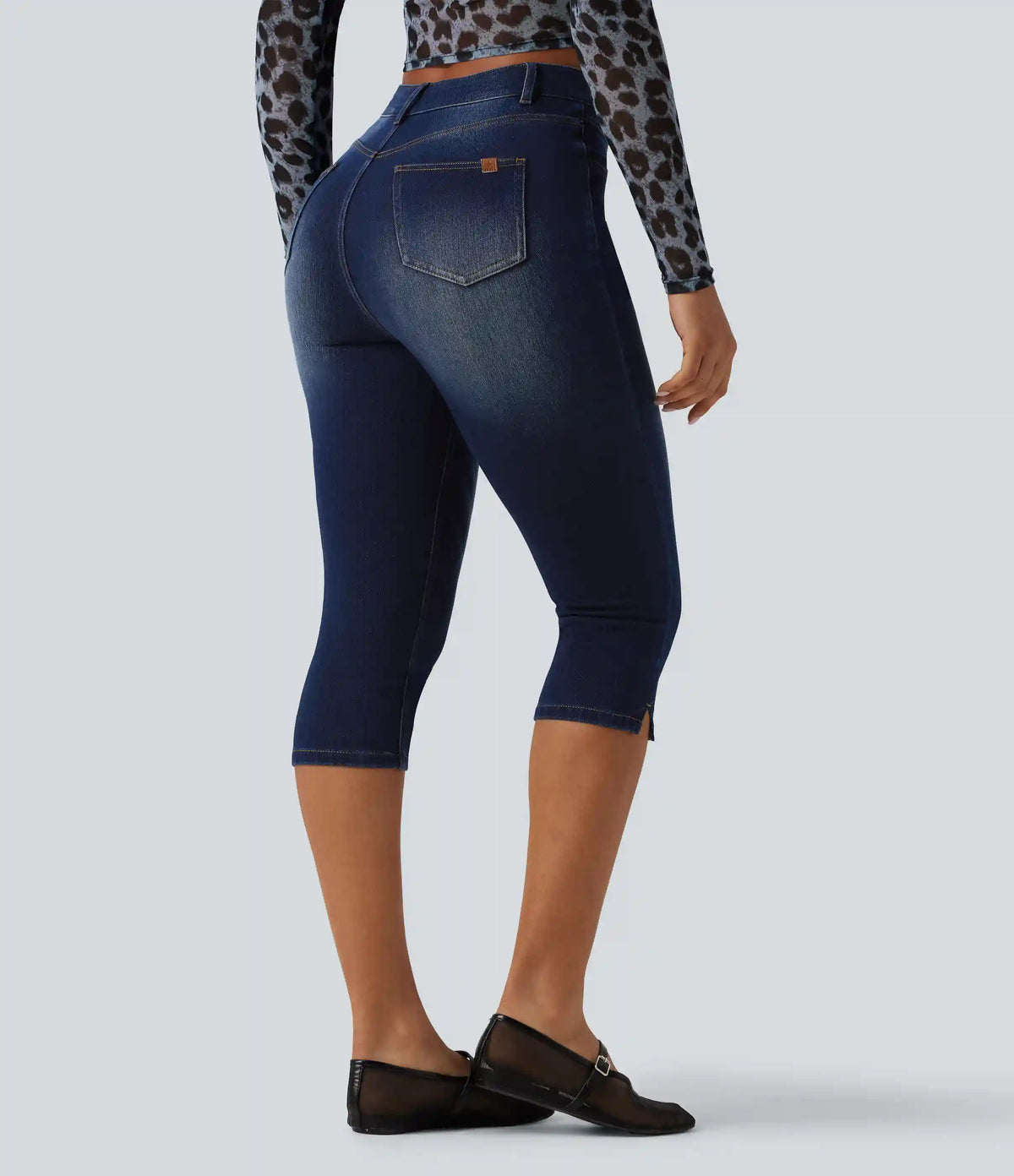 Halara Flex™ High Waisted Split Capri Casual Slim Jeans with Pockets