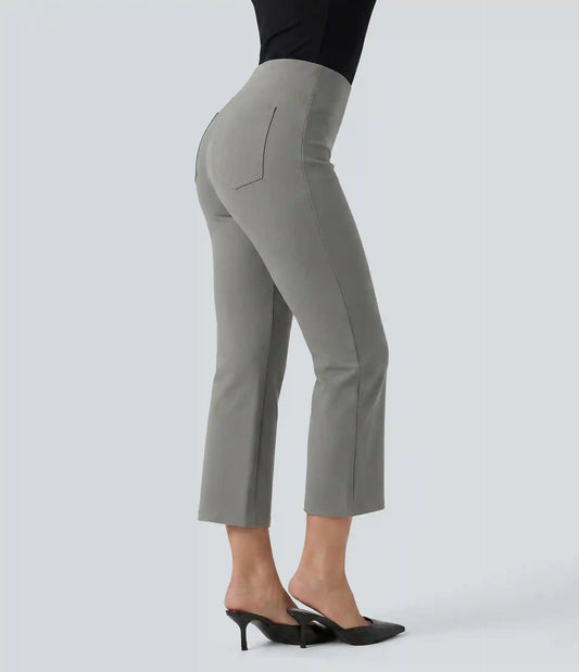 Halara Flex™ High-waisted Cropped Work Flare Pants with Pockets