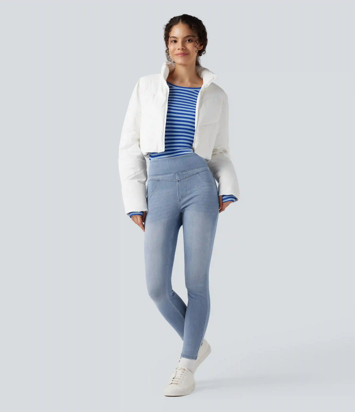 Halara Flex™ High Waisted Denim Casual Skinny 7/8 Leggings with Pockets