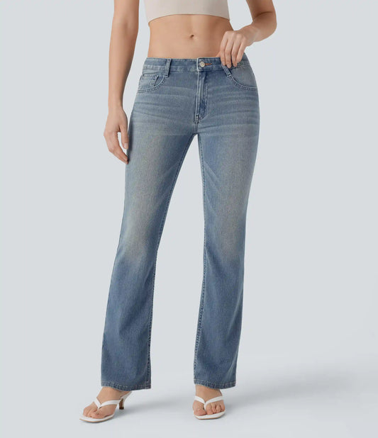 Halara Flex™ Low Rise Pockets Washed Casual Bootcut Jeans