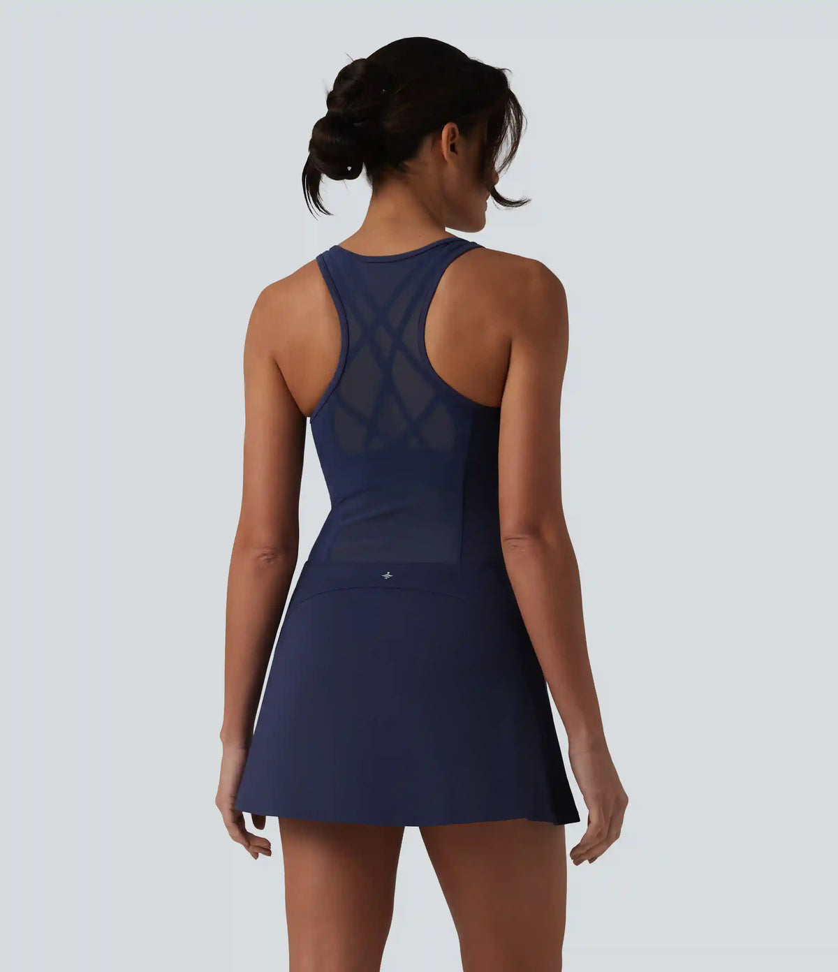 SoftlyZero™ Airy Crisscross Racerback Breathable Mesh 2-piece Built-in Bra InstantCool Dance Active Dress with Pockets
