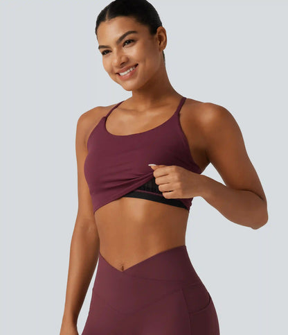 SoftlyZero™ Airy Scoop Neck Built-in Bra InstantCool Cropped Yoga Tank Top