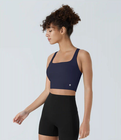 SoftlyZero™ Airy Square Neck Backless Crisscross Cropped InstantCool Yoga Tank Top
