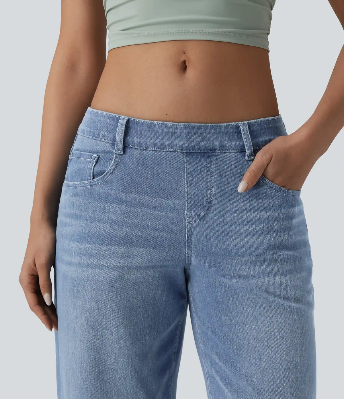 Halara Flex™ Low Rise Wide Leg Casual Jeans with Pockets