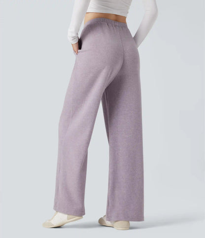 High Waisted Drawstring Thermal Casual Baggy Pants with Pockets