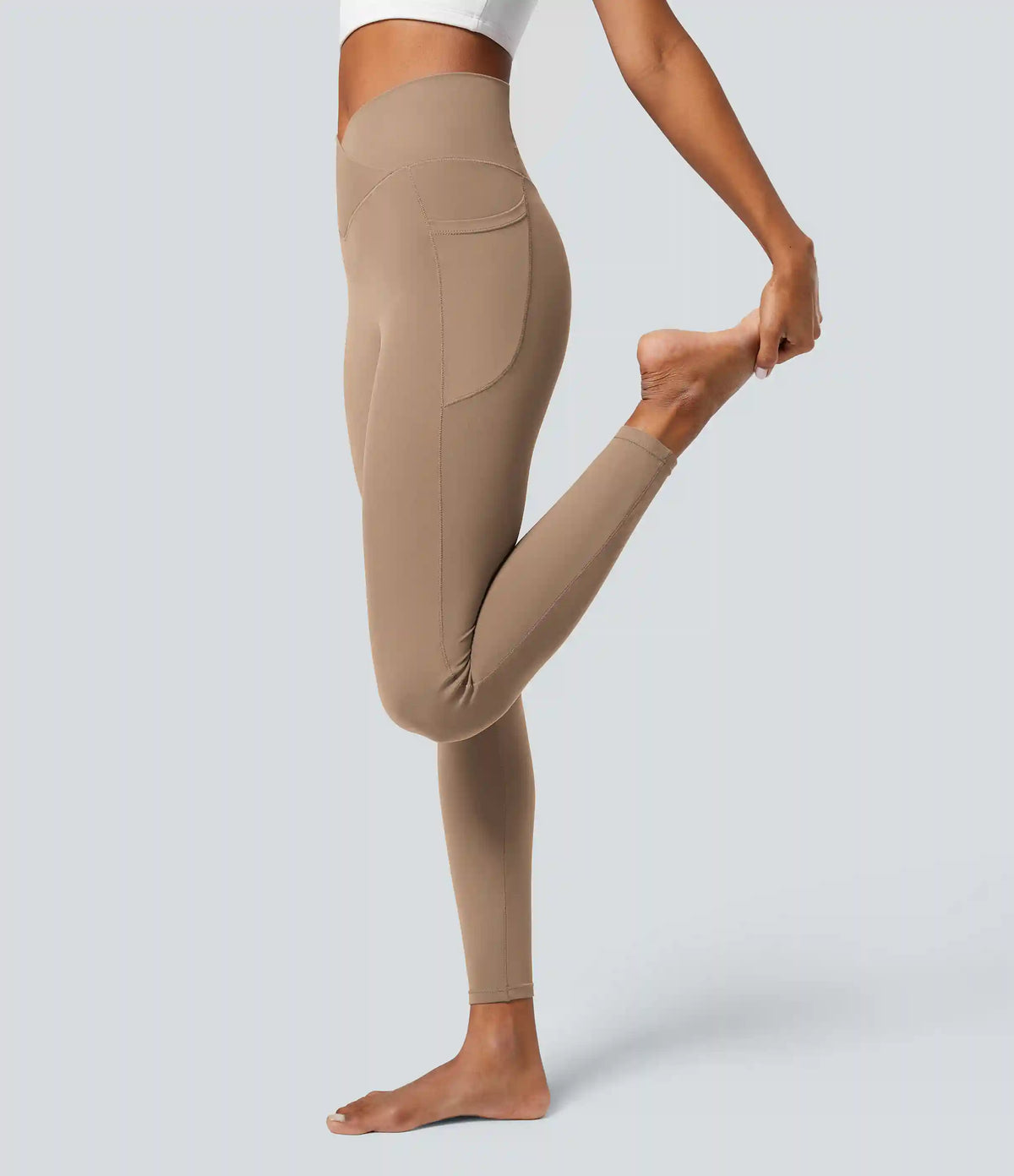 SoftlyZero™ Crossover Pocket Plain Leggings