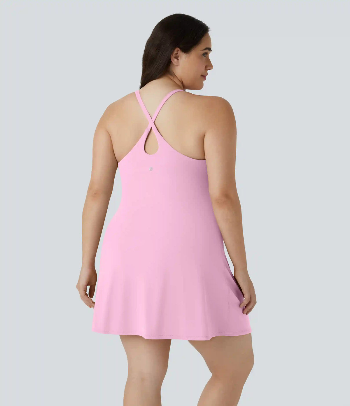 Everyday SoftlyZero™ Plush Backless 2-in-1 Flare Workout Plus Size Dress-Wannabe-Easy Peezy