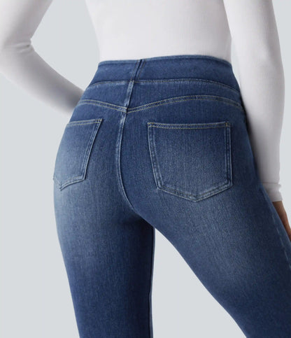 Halara Flex™ Denim Heat High Waisted Pockets Washed Casual Bootcut Jeans