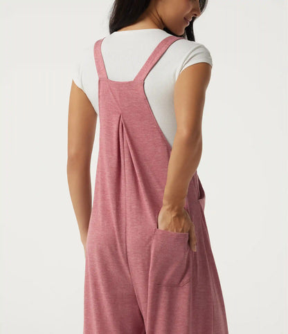 Heathered Casual Overalls with Pockets