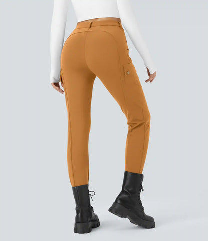 DayStretch High Waisted Zipper Pockets Solid Skinny Cargo Pants