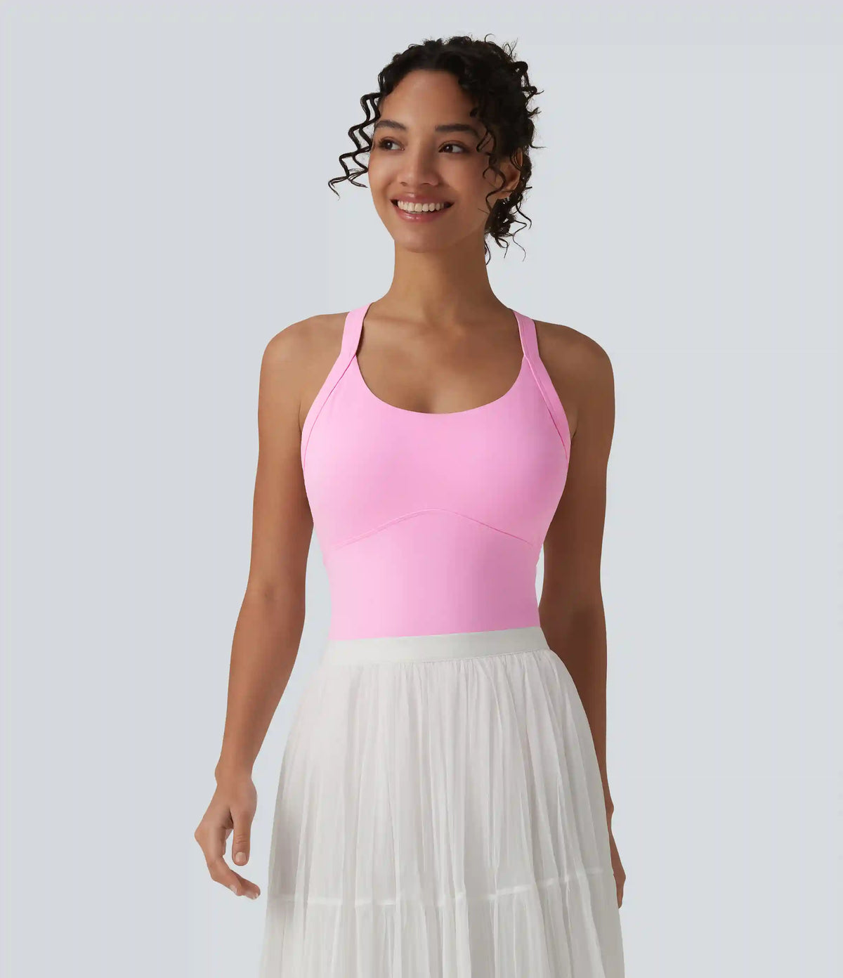 SoftlyZero™ Airy Twisted Backless Adjustable Buckle U-Neck Sleeveless Built-in Bra InstantCool Casual Bodysuit