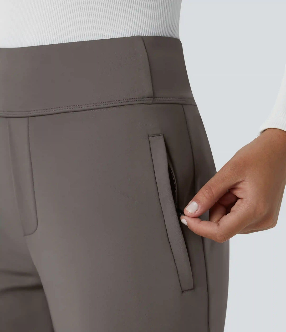 Halara Flex™ DayStretch Mid Rise Side Zipper Pocket Work Flare Pants